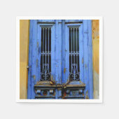 Serviette En Papier Serviettes de porte grecques bleues. (Devant)