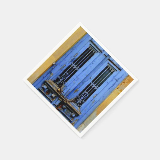 Serviette En Papier Serviettes de porte grecques bleues. (Coin)