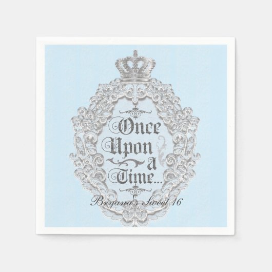 Serviette En Papier Serviettes de princesse bleu Once Upon Fairytale V (Devant)