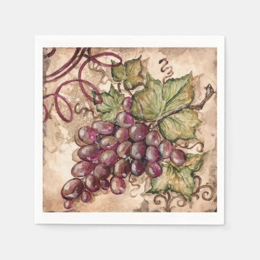 Serviette En Papier Serviettes de raisin rustiques (Devant)