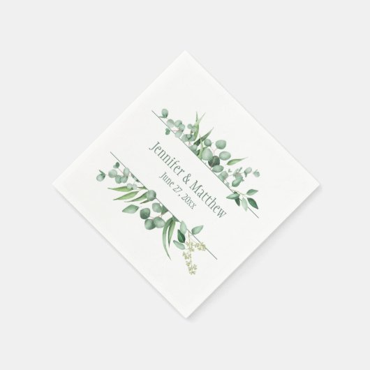 Serviette En Papier Serviettes De Réception Éucalyptus (Coin)