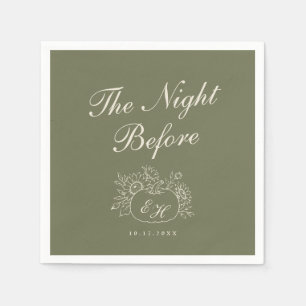 Serviette En Papier Serviettes de répétition de mariage Olive Sage Mon