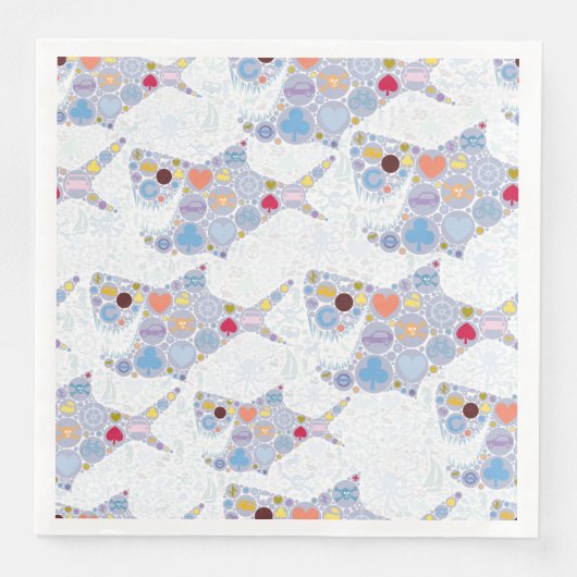 Serviette En Papier Serviettes de requin (Devant)