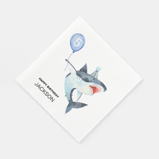 Serviette En Papier Serviettes de requin - Numéro modifiable - Serviet (Coin)