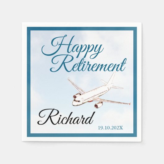 Serviette En Papier Serviettes de retraite avec conception d'avion (Devant)