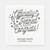 Serviette En Papier Serviettes de retraite en noir et blanc (Devant)