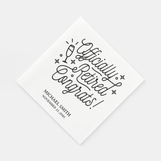 Serviette En Papier Serviettes de retraite en noir et blanc (Coin)