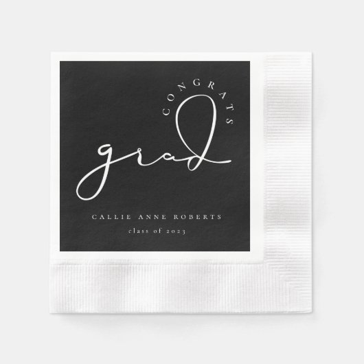 Serviette En Papier Serviettes de script Grad Signature (Devant)