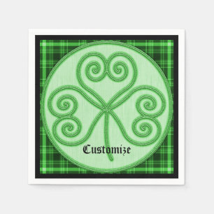 Serviette En Papier Serviettes de Shamrock vert et noir