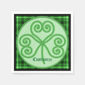 Serviette En Papier Serviettes de Shamrock vert et noir (Devant)
