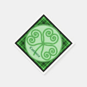 Serviette En Papier Serviettes de Shamrock vert et noir (Coin)