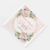 Serviette En Papier Serviettes de shower de mariage rustique boho rose (Coin)