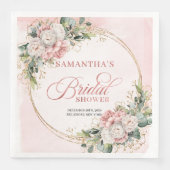 Serviette En Papier Serviettes de shower de mariage rustique boho rose (Devant)