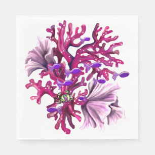 Serviette En Papier Serviettes de sirène violette