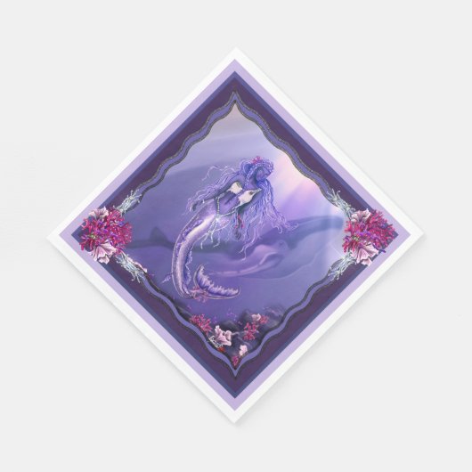 Serviette En Papier Serviettes de sirène violette (Coin)