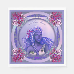 Serviette En Papier Serviettes de sirène violette