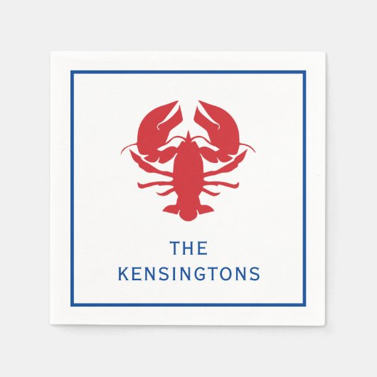 Serviette En Papier Serviettes de soirée personnalisées au homard (Devant)