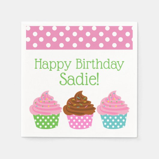 Serviette En Papier Serviettes de soirée personnalisées Polka Dot Cupc (Devant)
