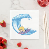 Serviette En Papier Serviettes de surf Boy Blue Wave (En situation)