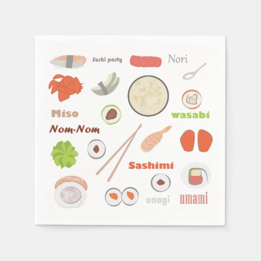 Serviette En Papier Serviettes de sushi (Devant)