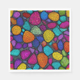 Serviette En Papier 🎨 Serviettes de table colorées abstraites pour un