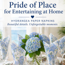 Serviettes de table florales Hydrangea bleue pour 