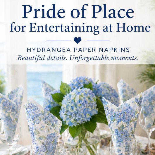 Serviette En Papier Serviettes de table florales Hydrangea bleue pour