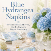 Serviette En Papier Serviettes de table florales Hydrangea bleue pour