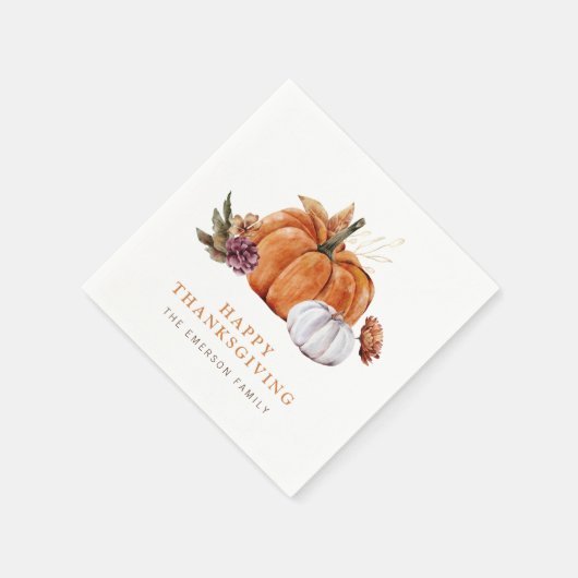 Serviette En Papier Serviettes de Thanksgiving en forme de citrouille (Coin)