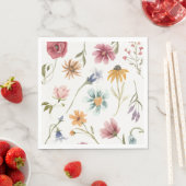 Serviette En Papier Serviettes de thé florales aquarelle (En situation)