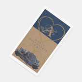 Serviette En Papier Serviettes de toilette jetables en or et bleu (Coin)