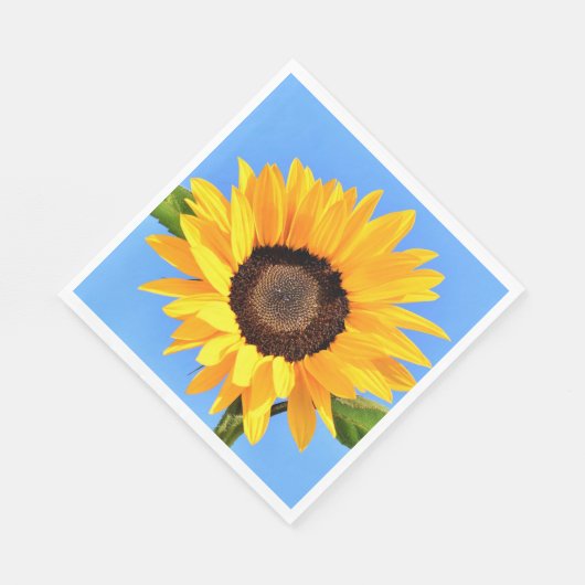 Serviette En Papier Serviettes de tournesol jaune Ciel bleu (Coin)
