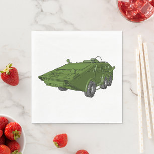 Serviette En Papier Serviettes de véhicule militaire à réservoir vert