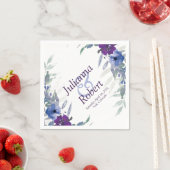 Serviette En Papier serviettes d'eau violet et bleu (En situation)