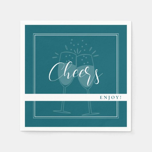 Serviette En Papier Serviettes Deep Petrol Custom Party (Devant)