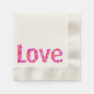 Serviette En Papier Serviettes des textes de coeur d'AMOUR