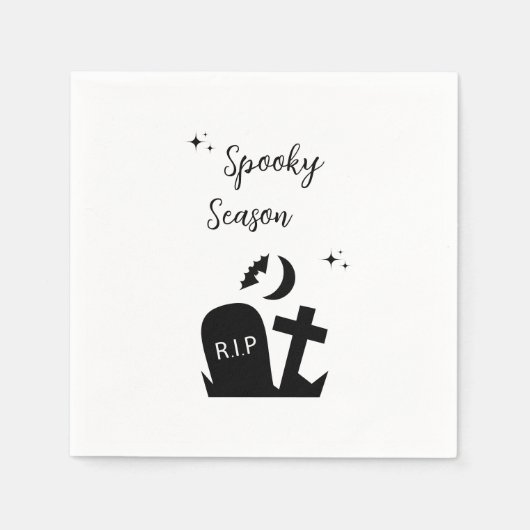 Serviette En Papier Serviettes d'Halloween Grungy noir et blanc (Devant)