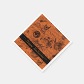 Serviette En Papier Serviettes d'Halloween orange et noir (Coin)