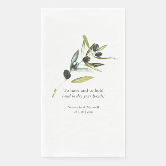 Serviette En Papier Serviettes d'hôtes de mariage personnalisées Branc (Devant)