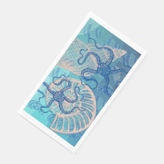 Serviette En Papier Serviettes d'hôtes en papier bleu profond Abstrait (Coin)