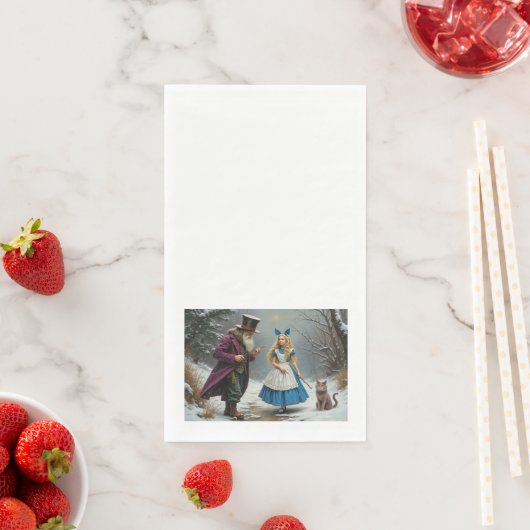 Serviette En Papier serviettes d'hôtes en papier Winter Alice (En situation)