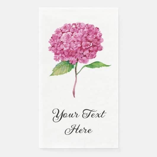 Serviette En Papier Serviettes d'hôtes Hydrangea rose (Devant)