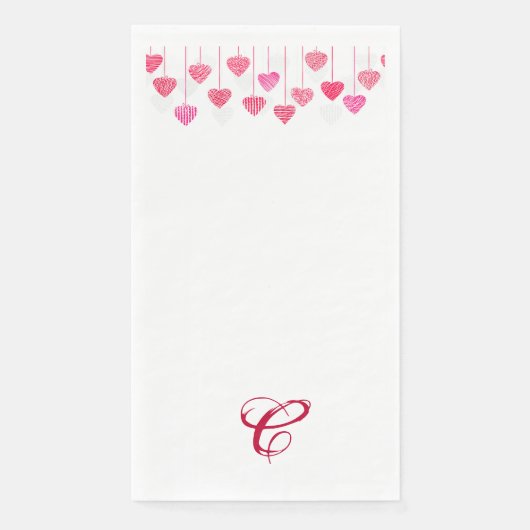 Serviette En Papier Serviettes d'hôtes Monogrammed Valentines Day (Devant)