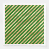 Serviette En Papier Serviettes Diagonales Vert et Or Festif (Devant)