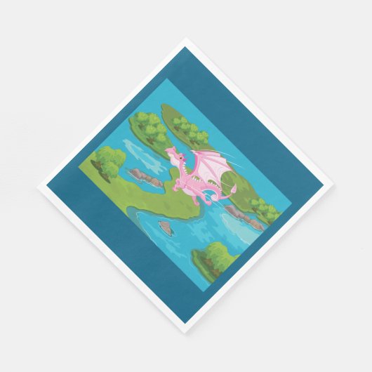 Serviette En Papier Serviettes d'Imaginaire Dragon Rose Magic (Coin)