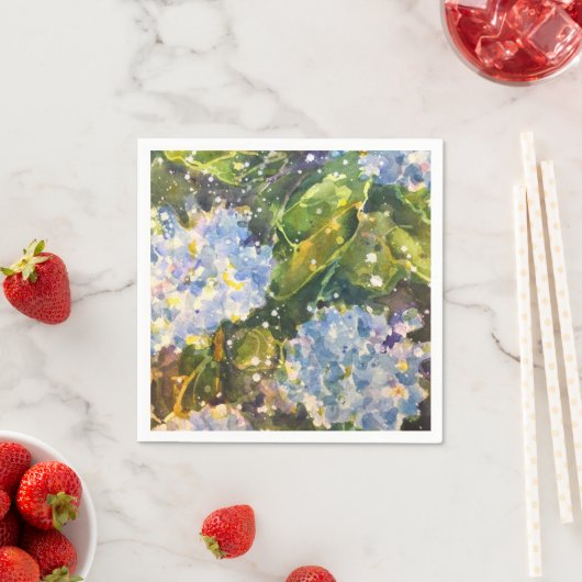 Serviette En Papier Serviettes d'impression d'aquarelle Hydrangea (En situation)