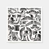 Serviette En Papier Serviettes d'impression de moustache (Devant)