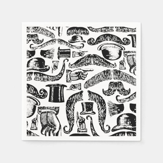 Serviette En Papier Serviettes d'impression de moustache (Devant)