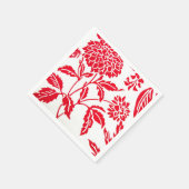 Serviette En Papier Serviettes d'impression florales rouges et blanche (Coin)