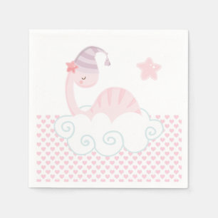 Serviette En Papier Serviettes Dinosaures Rose
